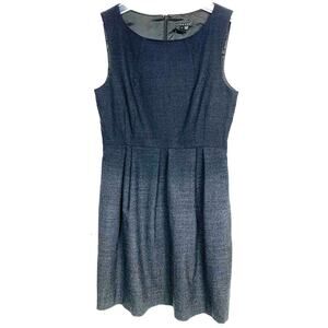 Theory Blainey NP Ascend Wool Ombre Dress Sleeveless Black Gray Stretch Size 8